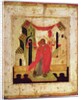 Icon depicting the meeting at the Golden Gate, Novgorod School by Russian School
