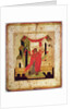 Icon depicting the meeting at the Golden Gate, Novgorod School by Russian School