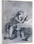 Francois Buzot contemplating a portrait miniature of Madame Roland by Etienne-Charles Leguay