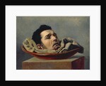 Guillotined head of a parricide executed at Puy in 1825 by Francois Gabriel de Becdelievre