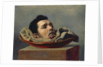 Guillotined head of a parricide executed at Puy in 1825 by Francois Gabriel de Becdelievre