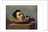 Guillotined head of a parricide executed at Puy in 1825 by Francois Gabriel de Becdelievre