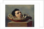 Guillotined head of a parricide executed at Puy in 1825 by Francois Gabriel de Becdelievre