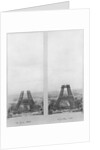 Two views of the construction of the Eiffel Tower, Paris, 14th June and 10th July 1888 by French Photographer