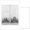 Two views of the construction of the Eiffel Tower, Paris, 14th June and 10th July 1888 by French Photographer