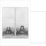 Two views of the construction of the Eiffel Tower, Paris, 14th June and 10th July 1888 by French Photographer