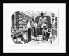 Interior of a French railway postal wagon by French School