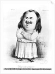 Caricature of Honore de Balzac illustration from 'Le Charivari', 1838 by French School