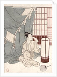 Young woman kneeling by her mosquito net, 1766 by Suzuki Harunobu