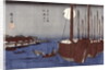 Tsukudajima island and the Fukagawa district under the full moon by Ando or Utagawa Hiroshige