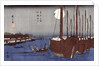 Tsukudajima island and the Fukagawa district under the full moon by Ando or Utagawa Hiroshige