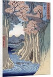 The monkey bridge in the Kai province, 1853 by Ando or Utagawa Hiroshige