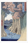 The monkey bridge in the Kai province, 1853 by Ando or Utagawa Hiroshige