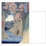 The monkey bridge in the Kai province, 1853 by Ando or Utagawa Hiroshige