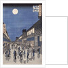 Night time view of Saruwaka Street by Ando or Utagawa Hiroshige