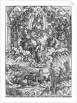 Scene from the Apocalypse, St. John before God the Father and the Twenty-Four Elders, German edition, 1498 by Albrecht Dürer or Duerer