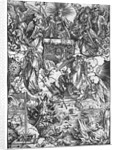 Scene from the Apocalypse, The Opening of the Seventh Seal, The Seven Angels with the trumpets, Latin edition, 1511 by Albrecht Dürer or Duerer