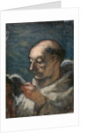 Monk Reading by Honore Daumier