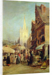 Market at Hennebont by Jules Achille Noel