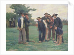 Playing Boules on the outskirts of Concarneau by Theophile Louis Deyrolle