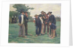 Playing Boules on the outskirts of Concarneau by Theophile Louis Deyrolle