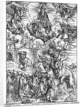 Scene from the Apocalypse, The seven-headed and ten-horned dragon by Albrecht Dürer or Duerer