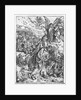 Scene from the Apocalypse, The angel holding the keys of the abyss and a big chain, enchains the dragon for a thousand years by Albrecht Dürer or Duerer