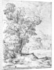 Wooded landscape by Agostino Carracci