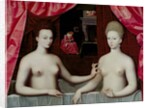 Gabrielle d'Estrées and her sister, the Duchess of Villars, 16th century by Fontainebleau School