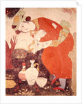 Woman pouring Wine in the Court of Shah Abbas I, 1585-1627 by School Persian