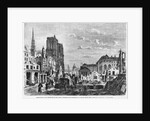 Paris, demolition of a part of the Cite to extend the buildings of the new Hotel-Dieu by Felix Thorigny