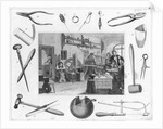 Workshop and main tools of jewellery, 1810 by French School
