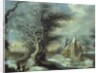 Winter Landscape with a Woodcutter by Gysbrecht Lytens or Leytens
