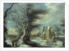 Winter Landscape with a Woodcutter by Gysbrecht Lytens or Leytens