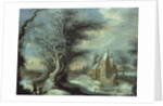 Winter Landscape with a Woodcutter by Gysbrecht Lytens or Leytens