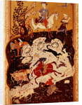 Hunting Scene from 'The Book of Love', Safavid Dynasty by Persian School