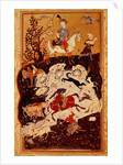 Hunting Scene from 'The Book of Love', Safavid Dynasty by Persian School