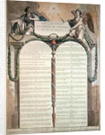 Declaration of the Rights of Man, 10th August, 1793 by French School