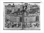Ms Suppl Persan 1113 f.180-181 Mongols under the leadership of Hulagu Khan storming and capturing Baghdad in 1258 by Islamic School