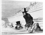 Series 'Actualites', Parisians already taking their precautions to avoid being roasted by the comet by Honore Daumier