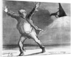 Series 'Actualites', the comet, Monsieur Babinet decides to personally shut down the sun in order to fulfil his predictions by Honore Daumier