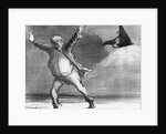 Series 'Actualites', the comet, Monsieur Babinet decides to personally shut down the sun in order to fulfil his predictions by Honore Daumier