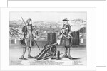 Charles V, Duke of Lorraine and Bar, with an engineer, at the battle of Neuhausel against the Turks in July and August 1685 by German School