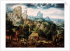 Landscape with Forge by Herri met de Bles