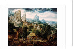 Landscape with Forge by Herri met de Bles