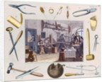 Workshop and main tools of jewellery, 1810 by French School