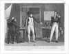 Sir Hudson Lowe comming in the study of Napoleon I on the island of St. Helena without announcing himself by French School