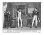 Sir Hudson Lowe comming in the study of Napoleon I on the island of St. Helena without announcing himself by French School