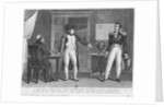 Sir Hudson Lowe comming in the study of Napoleon I on the island of St. Helena without announcing himself by French School