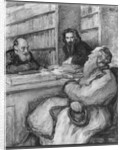 Leo Tolstoy with Nicolas Fedorov and Vladimir Solovyov, Russian philisophers by Leonid Osipovic Pasternak